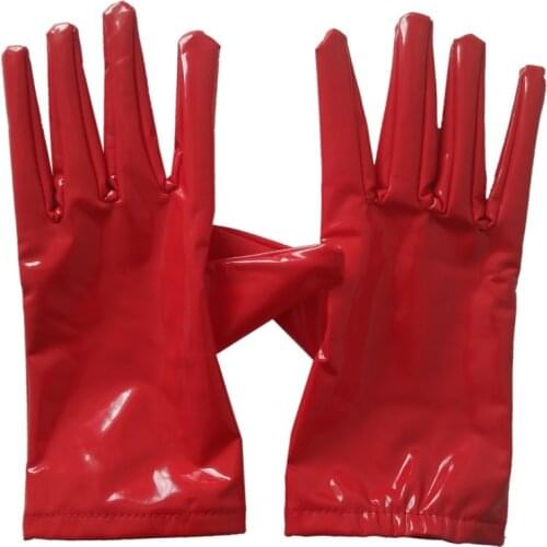 Halloween Cosplay PVC Faux Leather short Glove Costumes Gloves Cosplay Accessories can be customized