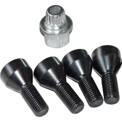 AP03 M12 x 1.5 Wheel Lock Set Black Lug Bolts For BMW E32 E34 1 3 5 6 Series For Mini OE 36136786419 36131180882 36136764057