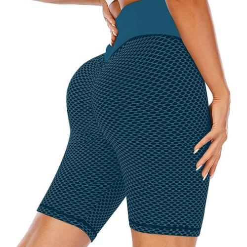 Sexy Jacquard honeycomb seamless shorts female High waist hip lift Fitness Pants Push-Up Breathable for women Stretch shorts