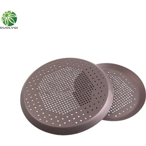 Duolvqi Round Pizza Pan Aluminium Alloy Pancake Baking Tray Pan Bakery Thickening Punching Holes Pizza Pie Mold Kitchen Bakeware