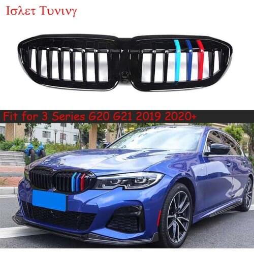 1-slat M color G20 Grille for BMW 3 Series G20 G21 Front Bumper Racing Mesh Grills 2019 2020