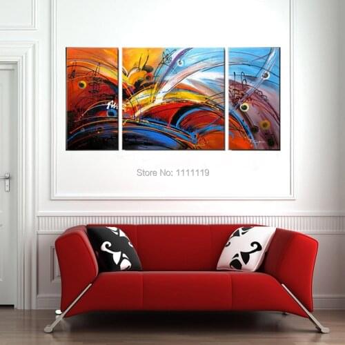 Hand Painted Abstract Canvas Landscape Picture Wall Art Painting Pictures On Canvas Group Of Oil Paintings Room Decor Painting