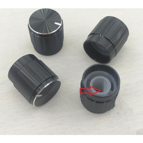 Potentiometer knob half shaft D axis aluminum alloy 15X16 black amplifier switch cap x10