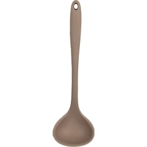 Silicone Kitchen Utensil Non-Stick Champagne Color Cooking Spatula Silicone Soup Spoon Ladle Home Dinner Tableware