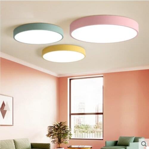 Modern minimalist round bedroom lamp LED ceiling lamp new ultra-thin color room led ceiling lamps led lighting fixture bedroom