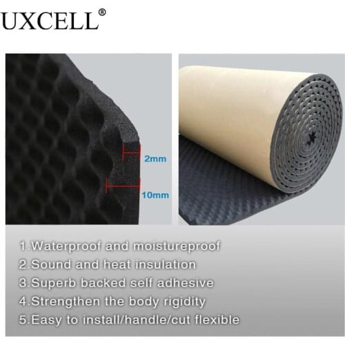UXCELL 50*100/200/300/500CM Sound Deadener Insulation Mat Noise Heat Shield Insulation Automotive Deadening Foam Cotton Sound