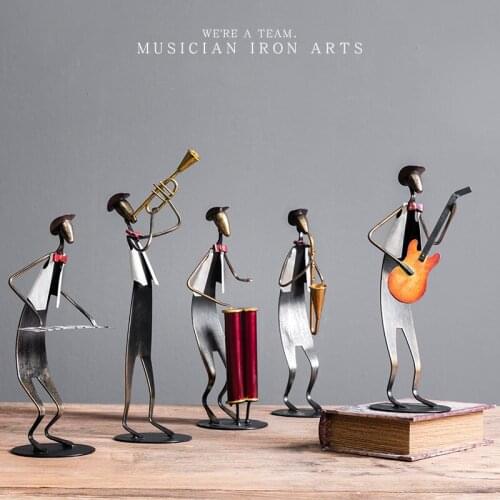 [VIP] Modern Minimalist Nordic Ornaments Musicians Iron Arts Band Home Decoration Livingroom TV Wine Cabinet Desktop Furnishings