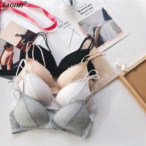 YAGIMI New Women Sexy Lace Bra Underwear Female Bralette Push Up Seamless Tube Sleep Tops Plus Size Lingerie Brassieres