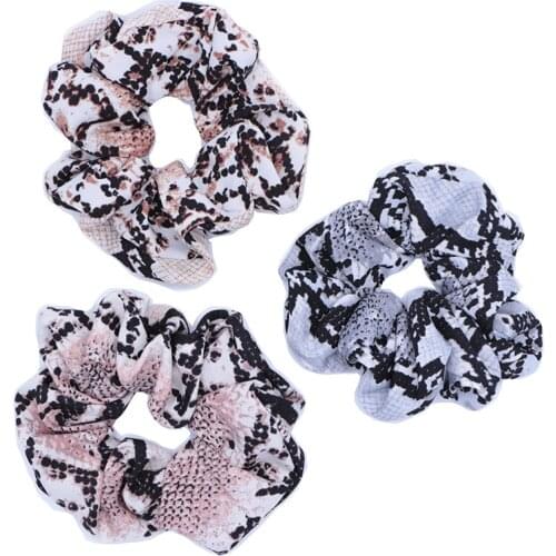 Brand Panter Pattern Snake Skin Printed Hair Band For Women Treat Kids Girl Birthday Hair Scrunchie Ponytail Gothic Hair Ties
