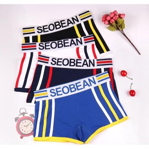 Woman boxer Cotton Stretch Women Panties Sports wind stripes wide Briefs Broadside soft Breathable Intimates M-2XL A19133