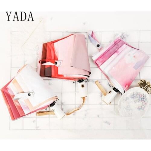 YADA White Handle Design Automatic Umbrella Fold Rain Umbrellas For Women UV Rainproof Sun Protection Landscape Umbrella YD169