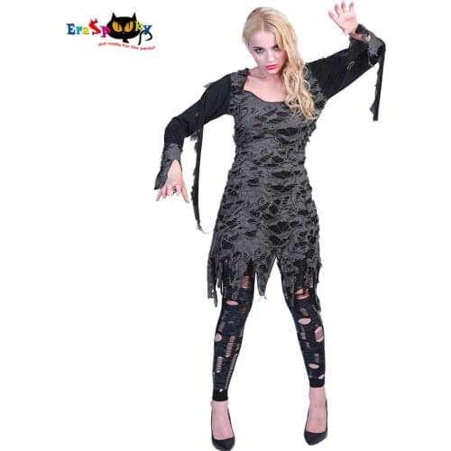 Eraspooky Living Dead Scary Zombie Costume Women Halloween Costumes Adult Ripped Legging Carnival Teen Cosplay Fancy Dress