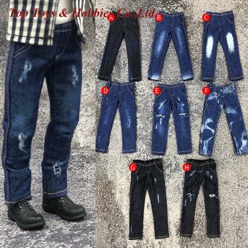 1/12 Scale clothes hand-made Soldier Mens street fashion Jeans for 6-inch doll action figure