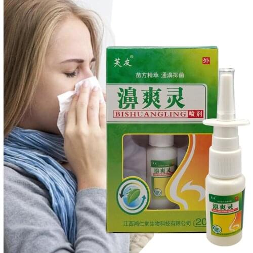 100% Natural Herbs Rhinitis Spray Sinusitis Nasal Congestion Itchy Allergic Nose Medical heath care