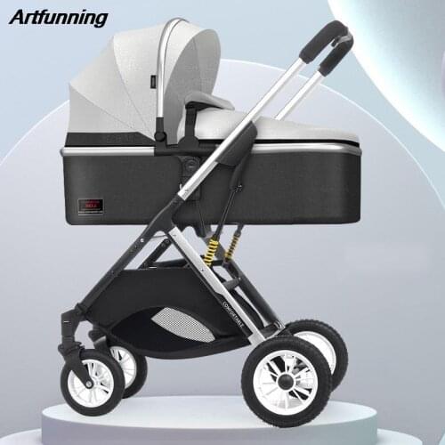 Artfunning Baby stroller can sit lie down lightly fold simple high-view two-way shock absorber newborn child baby stroller