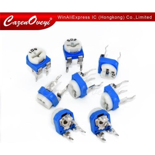20pcs/lot RM065 RM-065 100 200 500 1K 2K 5K 10K 20K 50K 100K 200K 500K 1M ohm Trimpot Trimmer Potentiometer variable resistor