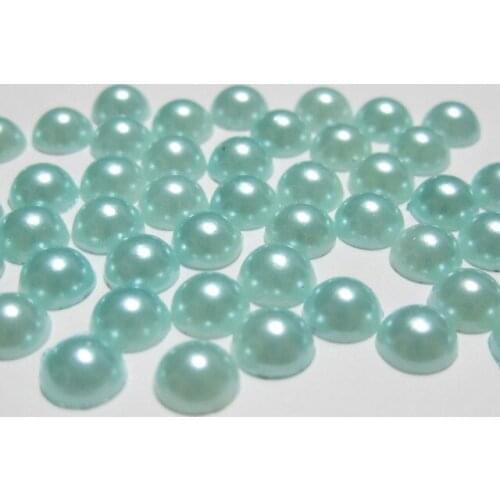 2000 sky blue Half Pearl Bead 4mm Flat Back Round Gems Scrapbook Craft