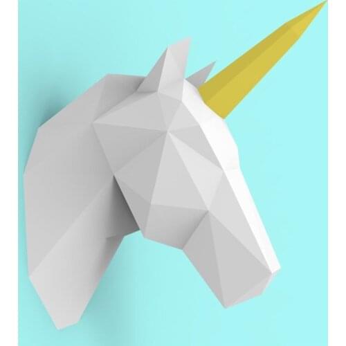 3D Paper Model Handmade Unicorn DIY Wall Papercraft Home Decor Wall Decoration Puzzles Educational DIY Kids Toys Gift