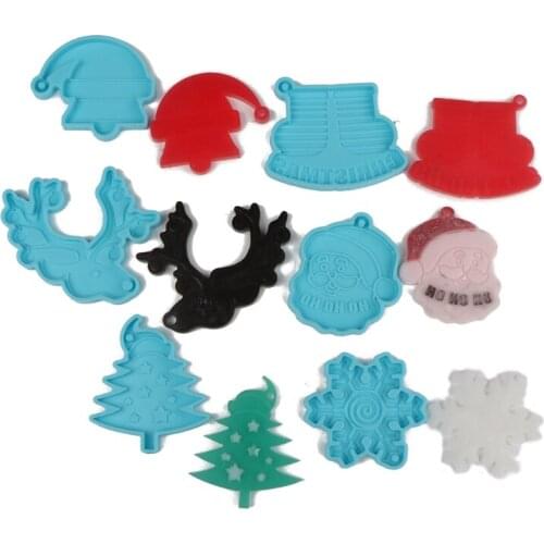 DIY Christmas Keychain Silicone Epoxy Mold DIY Keychain Pendant Jewelry Crafting Mould for Christmas Love Gift Craft