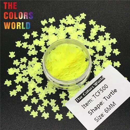 TCT-217 Turtle Neon Color 6MM Solvent Resistant Glitter Nail Art Nail Polish Makeup Body Glitter Handwork DIY Crafts Decoration