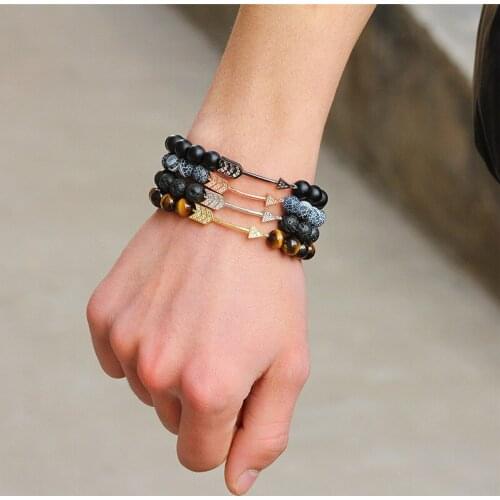 Natural Volcanic Lava Stone Bracelet Bangle Unisex Buddhist Buddha Prayer Beads Bracelet for Men Women Jewelry Wholesale