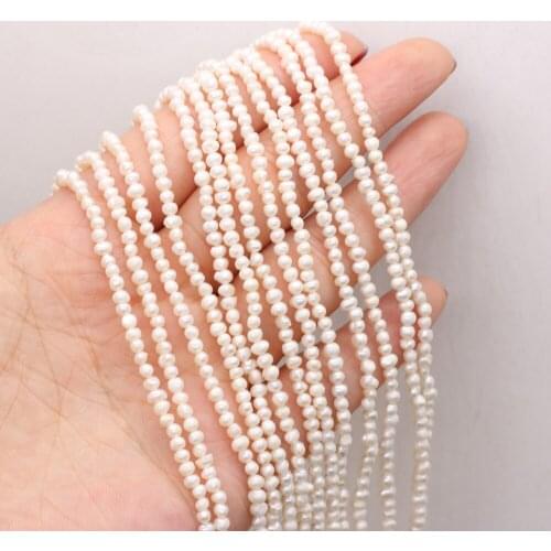 Natural Pearl Beads Potato Shape White Freshwater Pearl Beading Charms Accessories for Jewelry Making Necklace Bracelet 2-3mm