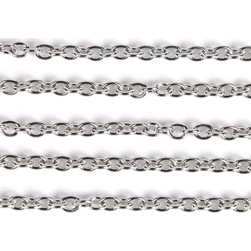 5Meter1.2/1.6/2.0/2.2/3.0mm Stainless Steel Necklace Bracelet Link Chains For DIY Jewelry Findings Accessories Making