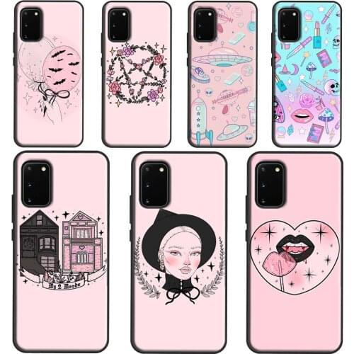 Girly Pastel Witch Goth Pattern Phone Case For Samsung Galaxy S21 Ultra S20 FE S10E S8 S9 S10 Plus Cover For Note 10 9 20