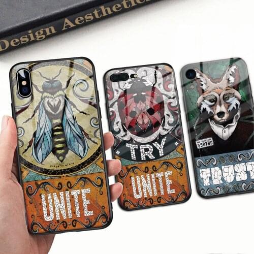 For Samsung Note20 Phone Animals Case Tempered Glass Case Hard Back Cover Gorgeous For Samsung S8 S9plus S10 S20pro Note8-20