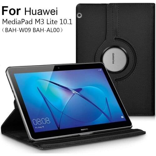 360 Rotating PU leather Cover Case For Huawei MediaPad M3 lite 10.1 " BAH-W09 BAH-AL00 Tablet Case