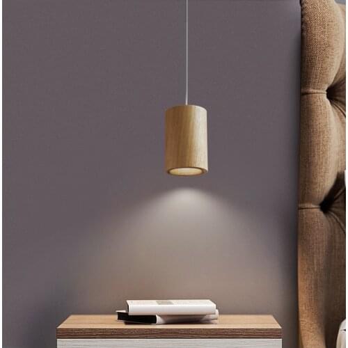 Northern Europe Wooden Bedside Lamp Simple Modern Creative Personality Restaurant Lamps Black Solid Wood Bar Small Light