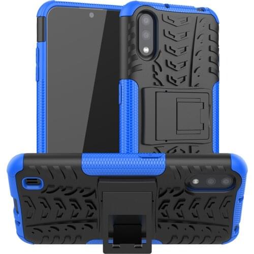 For Samsung Galaxy A01 Case for Samsung A 01 Armor Rugged Dual Layer Shockproof Hard Silicone Case Cover Stand Holder