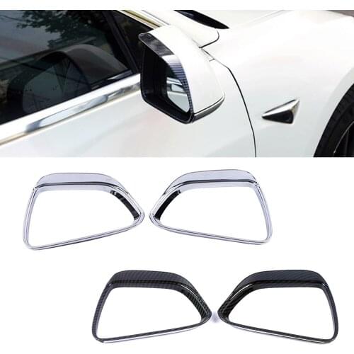 For Tesla Model 3 Exterior Rearview Mirror Side Mirror Rain Visor Trim ABS Auto Accessories