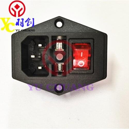 Hot Sale AC Power Switch with Fuse& Light for Inkjet Printer Good Price (5PCS/Lot)