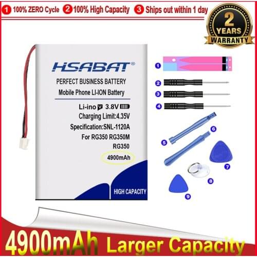 HSABAT 0 Cycle 4900mAh Battery for RG350 RG350M Retro Handheld Game Console High Quality Replacement Accumulator