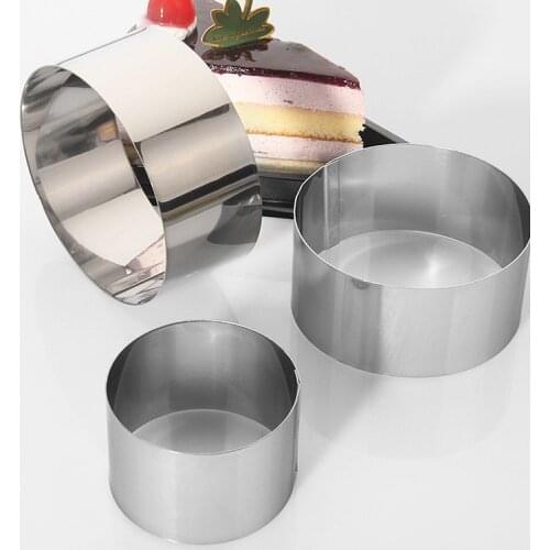 Cake Tools 6PCS/Set Stainless Steel Round Shape Mousse Ring Mould for Biscuit Bread Cookie Mold Home DIY Pastry Gadgets
