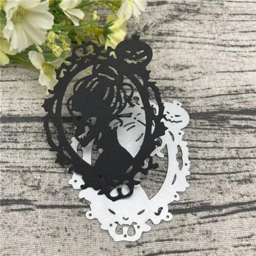Halloween girl Card Frame Craft Metal Cutting Dies For DIY Scrapbooking Album Embossing Paper Cards Decorative Crafts