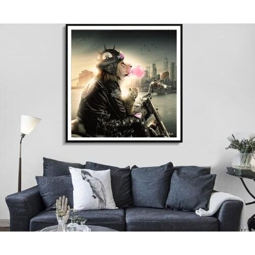 Modern Style Canvas Painting Cool Monkey Lion New-York Animals Posters and Prints Wall Art Picture for Living Room Cuadros Decor
