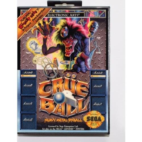 Crue Ball Game Cartridge 16 bit MD Game Card With Retail Box For Sega Mega Drive For Genesis