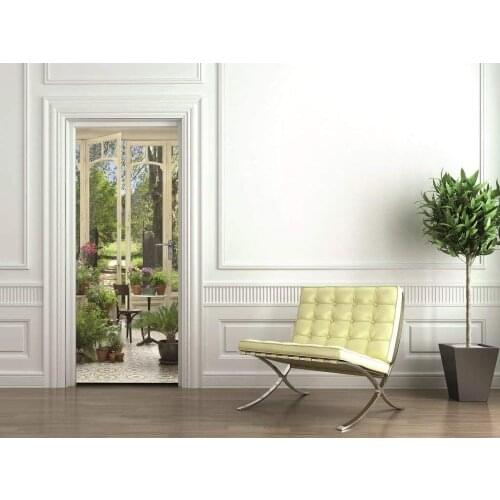 Creative Door Mural Garden Corner Wall Door Sticker DIY Self-adhesive Waterproof Wallpaper Poste for Home Decoration Gift