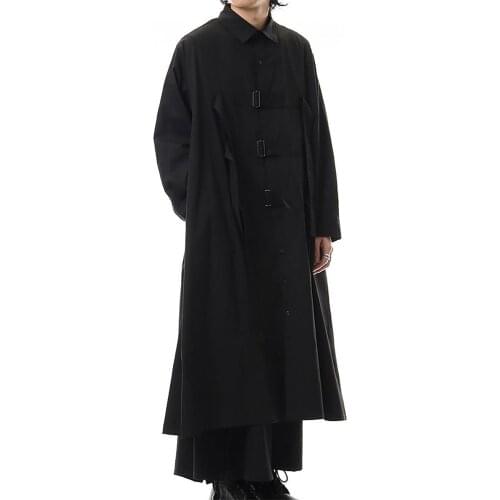 S~6XL!!! Customizable New Mens clothing fashion Yamamoto long windbreaker metal buckle loose large size coat jacket
