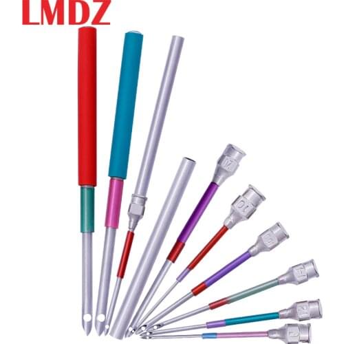 LMDZ 2Pcs/set With Bottle Embroidery Stitching Punch Needle Handmade Sewing Tool Set 9# 10# 12# 14# 16# 18# 20# 35