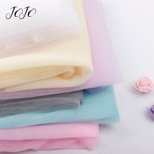 JOJO BOWS 1*1.5m Gauze Cloth Fabric For Needlework Solid Sheet For Clothing Home Textile Handmade Crafts Supplies Apparel Decor