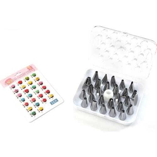 Stainless Steel Cream Mouth Set 52 Heads 26 Heads Decorating Tool with Converter Cream Bag Decorating Device Color Box Packaging