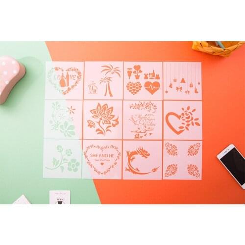 Set drawing tools Diy Black Cardboard Material Growth Book Decorative Painting Template Family Big Shadow Set Drawing Tools