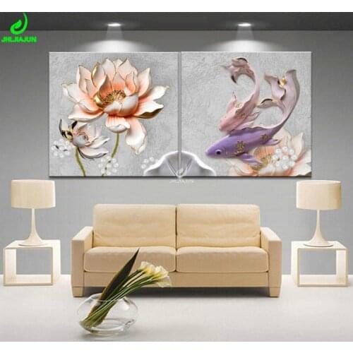 Cuadros Decoracion lotus Wall Pictures For Living Room Nordic Decoration Posters And Prints Abstract Oil Painting Picture Modula