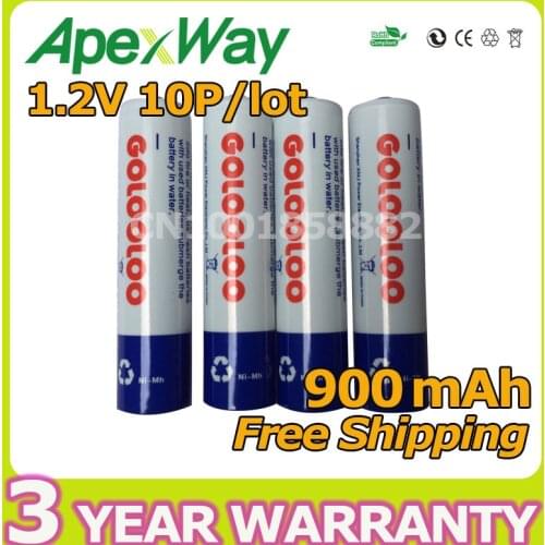 Apexway Low self-discharge 10pcs/lot batteries AAA 900mAh 1.2V Ni-MH rechargeable battery