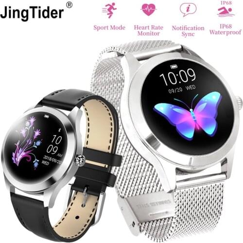 New KW10 Fashion Ladies Smart Watch Multi-Sports Modes IP68 Waterproof Swimming 1.04" Color Screen Heart Rate Monitor Bracelet