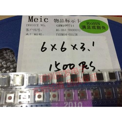 Patch Type Tact Switch Button 6*6*3.1MM (SMD 4 feet) Original Spot 6X6X3.1mm