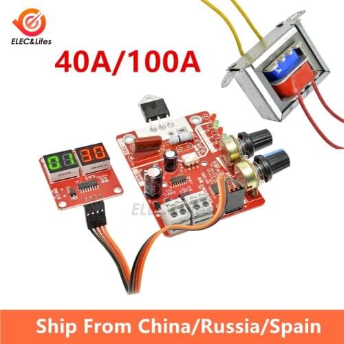 NY-D01 100A/40A Spot Welding Machine Control Board Welder AC 9V Transformer Controller Panel Adjust Time Current Digital Display
